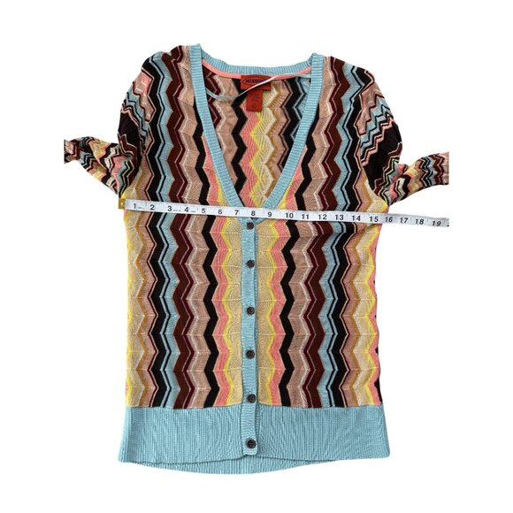 Missoni x Target Artsy Chevron Cardigan Eclectic Button-Up Sweater Women Size M - Picture 6 of 7
